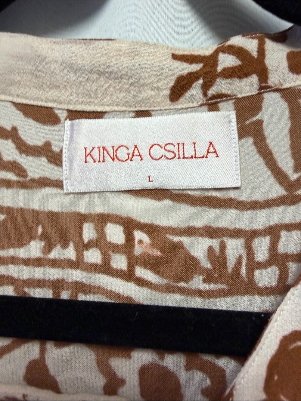 Free People King Csilla Cream & Brown Floral Boho Tunic Dress Size L - Picture 4 of 4